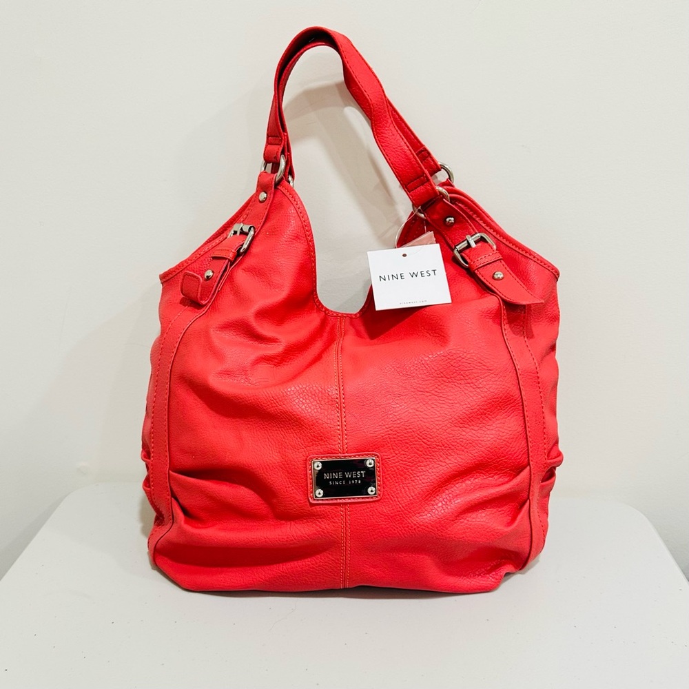 Nine West   Faux Leather Double Handle Shoulder Bag‎ Handbag Purse NWT